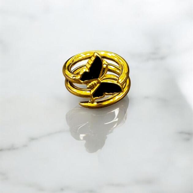 butterfly spiral stainless steel ring