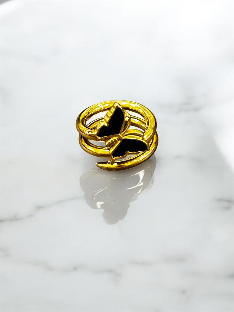 butterfly spiral stainless steel ring