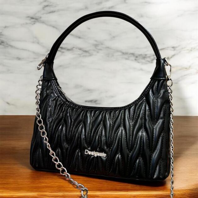 wavy leather cross bag